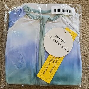 Little Sleepies Blue Cosmic Mist Bamboo Zippy 3-6M